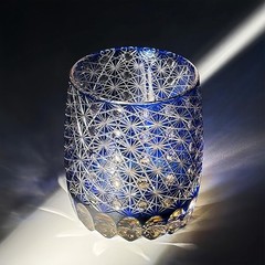 Luxury Edo Kiriko Drinking Glass Handmade Crystal Japanese Sake Whiskey Cup New