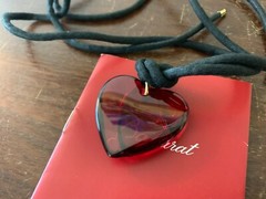Baccarat Red Heart Crystal Necklace