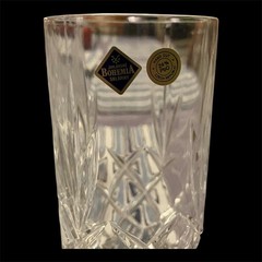 Vintage Bohemian Crystal Highball Glasses – 15cm Tall – Set Of 4 – Made In Czech