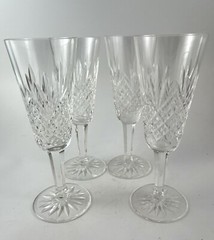 Waterford Crystal Codial Liquer Glasses Set Of Four Fan Criss Cross Pattern