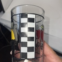 Vintage KIG 7 oz Juice Glasses Tumbler Checker Lemon Apple Indonesia