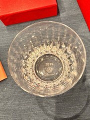 Baccarat Rosa Cut Crystal Rocks Glass Japan Vintage Red