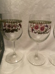 Vintage Set of 4 PORTMEIRION Botanic 13 oz Wine Glasses Original Box