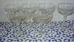 Set of 6 Clear Glass Champagne Tall Sherbet Glasses Dessert Dishes 4 5/8″ Tall
