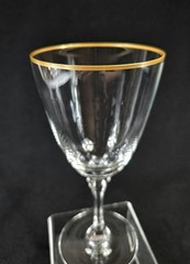 Lenox Crystal Mansfield (Gold Trim) Water Goblets 7″ Set of 8 Glasses Excellent