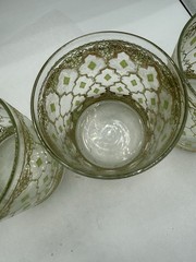 Vtg Culver Valencia Double Old Fashioned Glass w/24k Gold 4 1/4” Set Of 5 READ