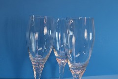 Augusta Gorham Crystal Blown Glass 8.25″ Tall Ice Tea Glasses Lot/3
