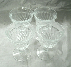 Vtg Fostoria COLONY Swirl Set of 4-5 1/4″ Water Goblets Footed Glasses #2412 EC
