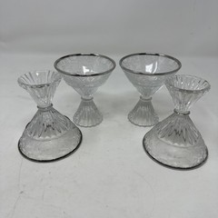Paden City Etched Spring Orchard Sherry / Cordial Glasses Set Of 4 Art Deco