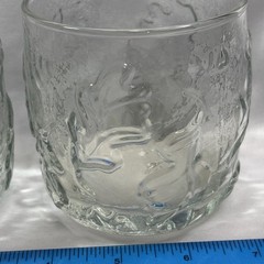 Anchor Hocking Glasses Leaves & Acorns Clear On the Rocks 3 1/2” Set of 4 AHC45