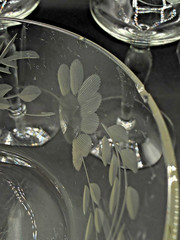 6 Glastonbury-Lotus 3720-19 Champagne/Tall Sherbet 6″ Hand Blown Glass 1930-40s