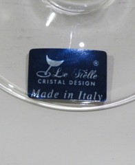 Le Stelle Crystal Design SET (6) Made In Italy Azure Blue Wine Water Goblets