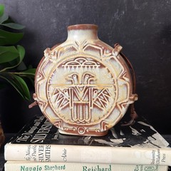 Vintage Frankoma Thunderbird Canteen – #59 Sapulpa Clay – Pottery Flask