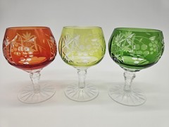 Rainbow Set Nachtmann Traube Cut to Clear Crystal Small Wine Glass 4 3/8”