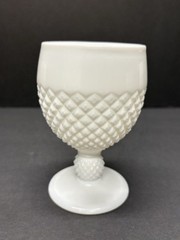 Retro Milk Glass English Hobnail Goblets 5 1/8 inches Set of 4