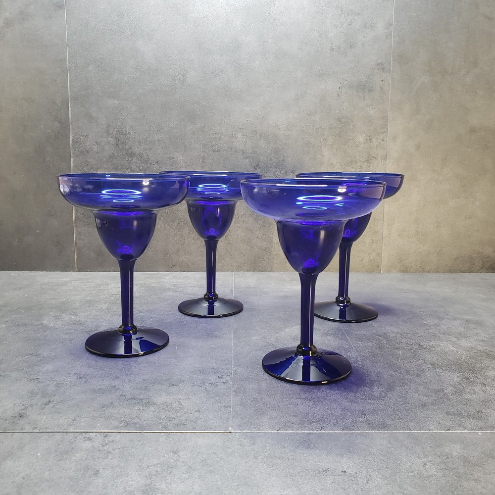 Cobalt Blue Margarita Cocktail Glasses