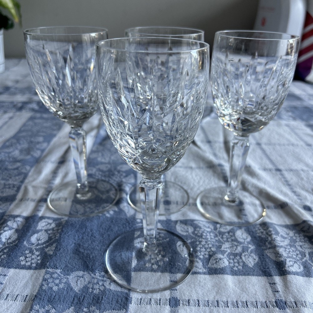 Vintage Waterford Crystal Kildare Claret Wine Glass 6 1/2” Set Of 4