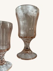 Indiana Glass “Madrid Recollection” Vintage Pink Water Goblets Set Of 4