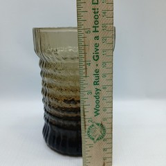 Seneca Glass CASCADE Pattern Brown 15 oz Water Tumbler 5″ High Made 1970s EUC