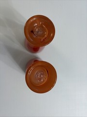 4 Art Glass Tall Beer Pub Style Glasses Ocean orange & red Swirl 7.5″