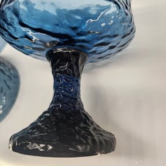 Set of 6 Vtg LENOX Impromptu Smoky Blue Crystal Glasses Sherbet Shrimp Cocktail