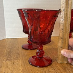 Set of 4 Fostoria Jamestown Ruby Red 5 7/8” X 4” Water Goblets Glasses EUC VTG