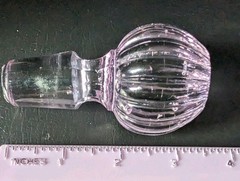 Antique Sun Colored Amethyst Glass Cup & Bottle Stopper Manganese Purple «Glows»