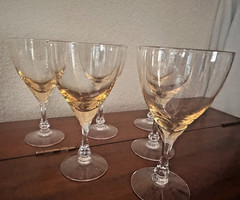 6 Fostoria Crystal VOGUE Gold Tint Wine Glass Goblet (s) SET OF 6 Stem 5-1/4″