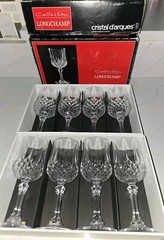 New in 2 Box SET OF 8 Cristal d’arques France Wine Glasses Crystal 6.75” 6 Oz.
