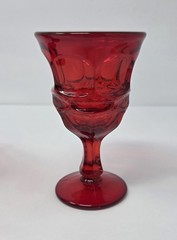 4 Vintage Fostoria Argus Ruby 4-7/8″ Wine Glasses