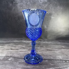 Vintage Avon by Fostoria Glass 8″ Cobalt Blue Glass GEORGE WASHINGTON GOBLET