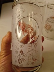 4Vintage Anchor Hocking Roses And Butterflies With An Asian Saying