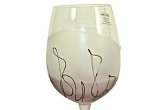 ION TAMAIAN Art Glass Large Goblet Purple Set/4 Signed Hand Painted Romania New