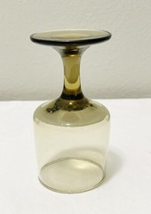 Set 3 Vintage Libbey Tawny Accent Smoke Stemmed Footed Wine Goblets Glasses 5”