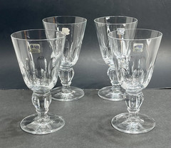 Schott Cristal Zwiesel Germany Crystal Water Wine Glasses Goblets Cut SET Of 4