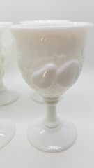 Vintage Westmoreland Della Robbia Milk Glass Water or Wine Goblets Set of 4