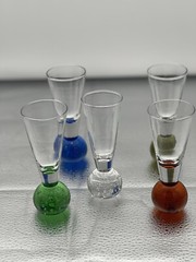 Retro bubble glass – encased glass bubble – Italian glass cordial Set Of 5