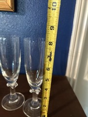 MIKASA PARTHENON Champagne GLASSES SET OF 2 Clear COLUMN