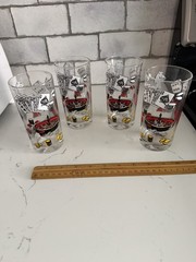 Hazel Atlas Casino Gambling Theme Highball Tumblr Drinking Glasses Set Of 4