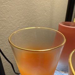 Set of 6 Blendo Orange Pink & Yellow Ombre Juice Glasses MCM 4″ Tumblers