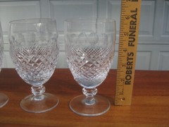Set of 3 High Quality Cut Crystal Wine Glasses 5 3/4″H