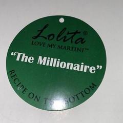 LOLITA THE MILLIONAIRE HAND PAINTED MARTINI GLASS RARE RETIRED Recipe On Bottom