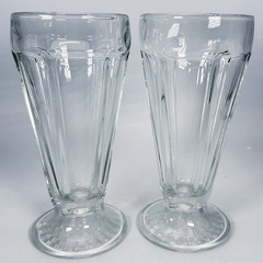 Libbey #5310 Soda/Ice Cream Float Glass 7″ — Textured Foot Base Variant Set of 2
