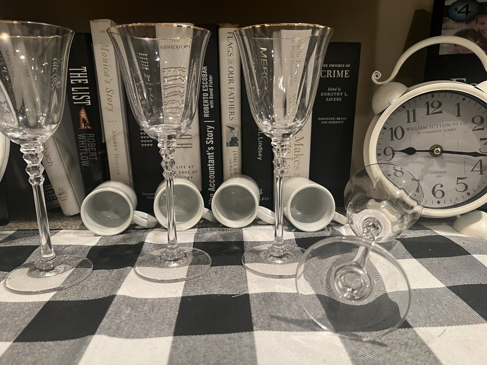 Beautiful Mikasa – Sonata Gold – Wine Glass – 8” Set Of 4 (A8)