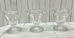 Anchor Hocking Tulip Ice Cream Sundae Dessert Parfait Glass Cups Set of 3