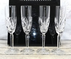Marquis By Waterford Brookside Crystal Glass Champagne Flutes 9″ tall Set Of 4