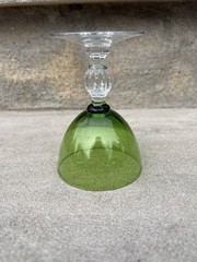 Cambridge Glass Elegant Aurora Green Wine, Cordial, Cocktail Glassware Set of 4