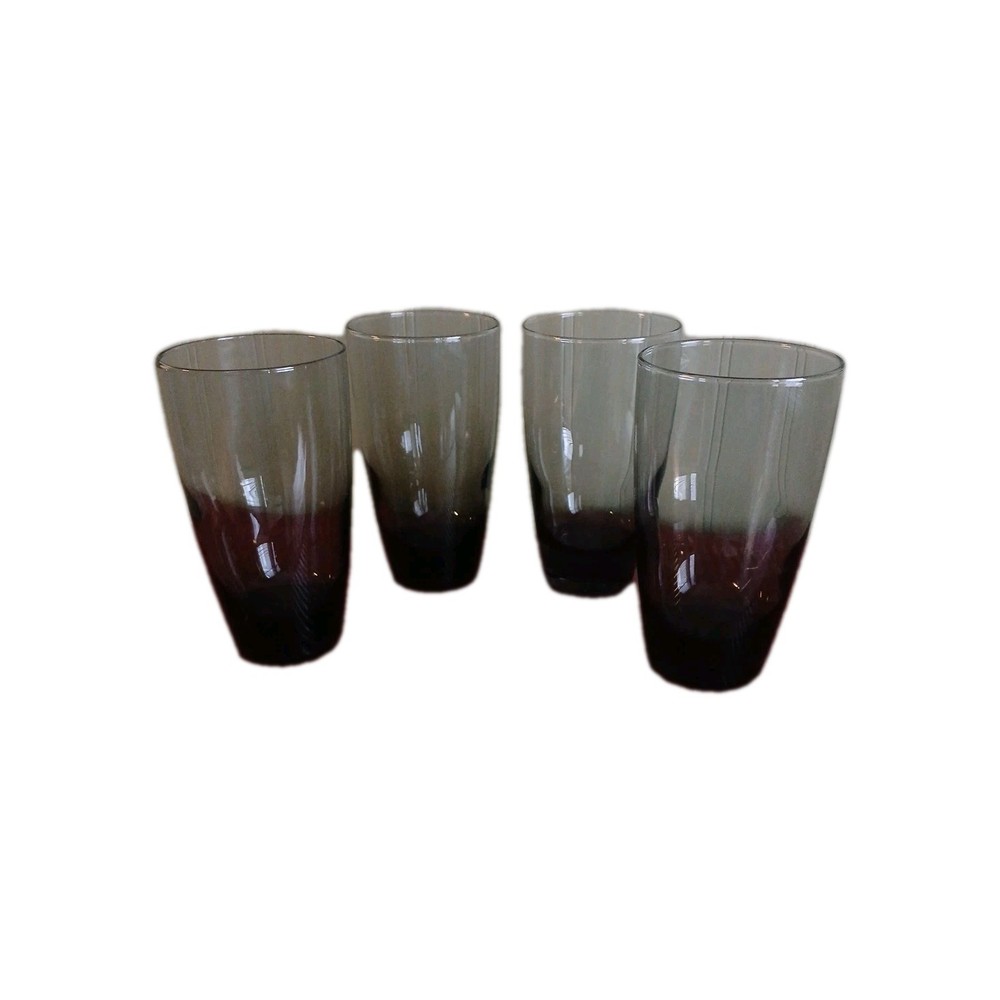VTG Libbey Classic Smoke 16oz Cooler Glasses Set Of 4
