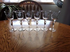 Wine Sherry Etched Cut Paneled 3 Oz – Set of 6