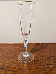 Gorham Crystal Royal Devon Champagne Flute With Gold Rim Full Lead Crystal